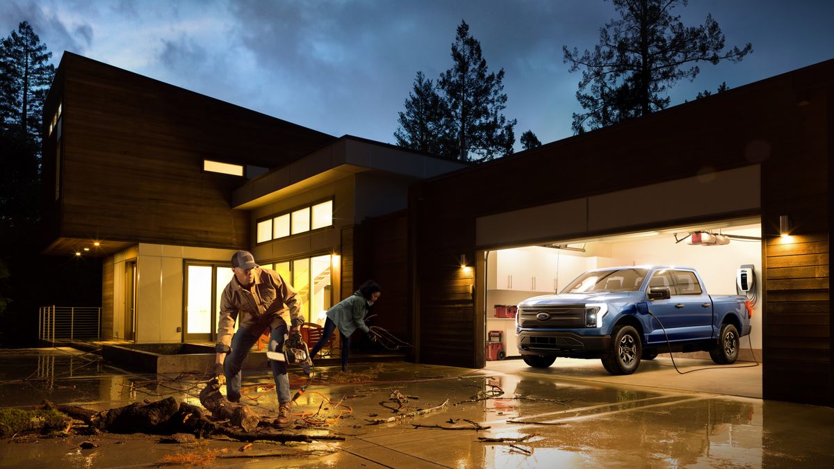 The 2022 Ford F-150 Lightning, retrieved by Marketing Dive on Dec. 22, 2021.