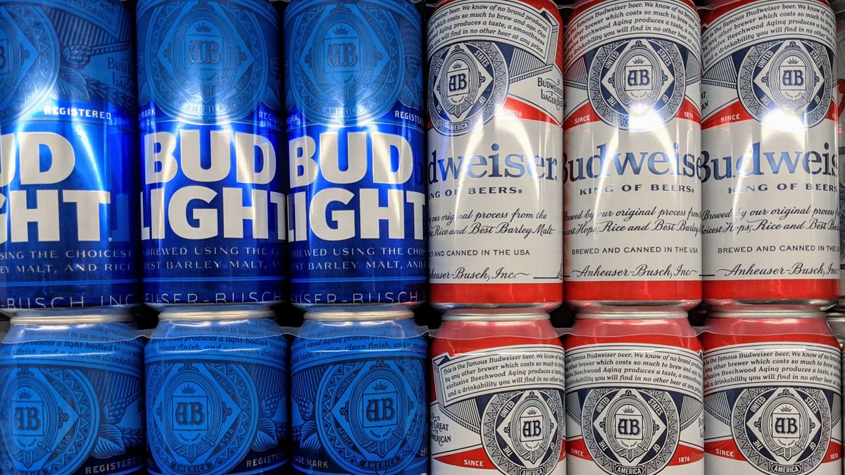 Budweiser and Bud Light cans