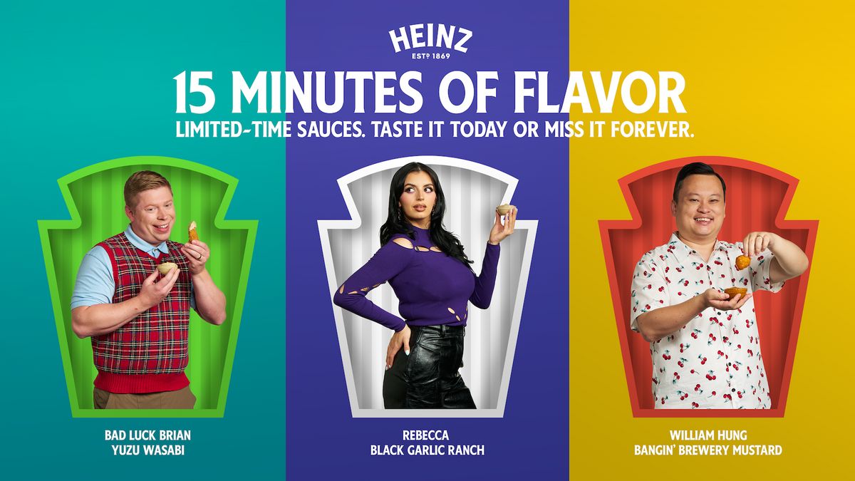 Heinz 15 Minutes of Flavor art featuring Rebecca Black, William Hung and Kyle Craven