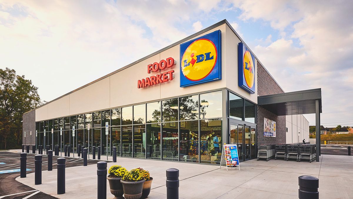Exterior of a Lidl store.