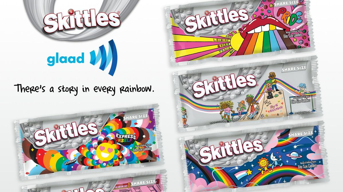 Skittles 2023 Pride packaging