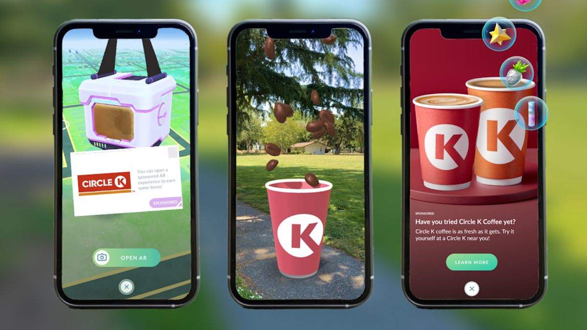 Niantic's new Rewarded AR in-game ads product, depicted with an example from CircleK