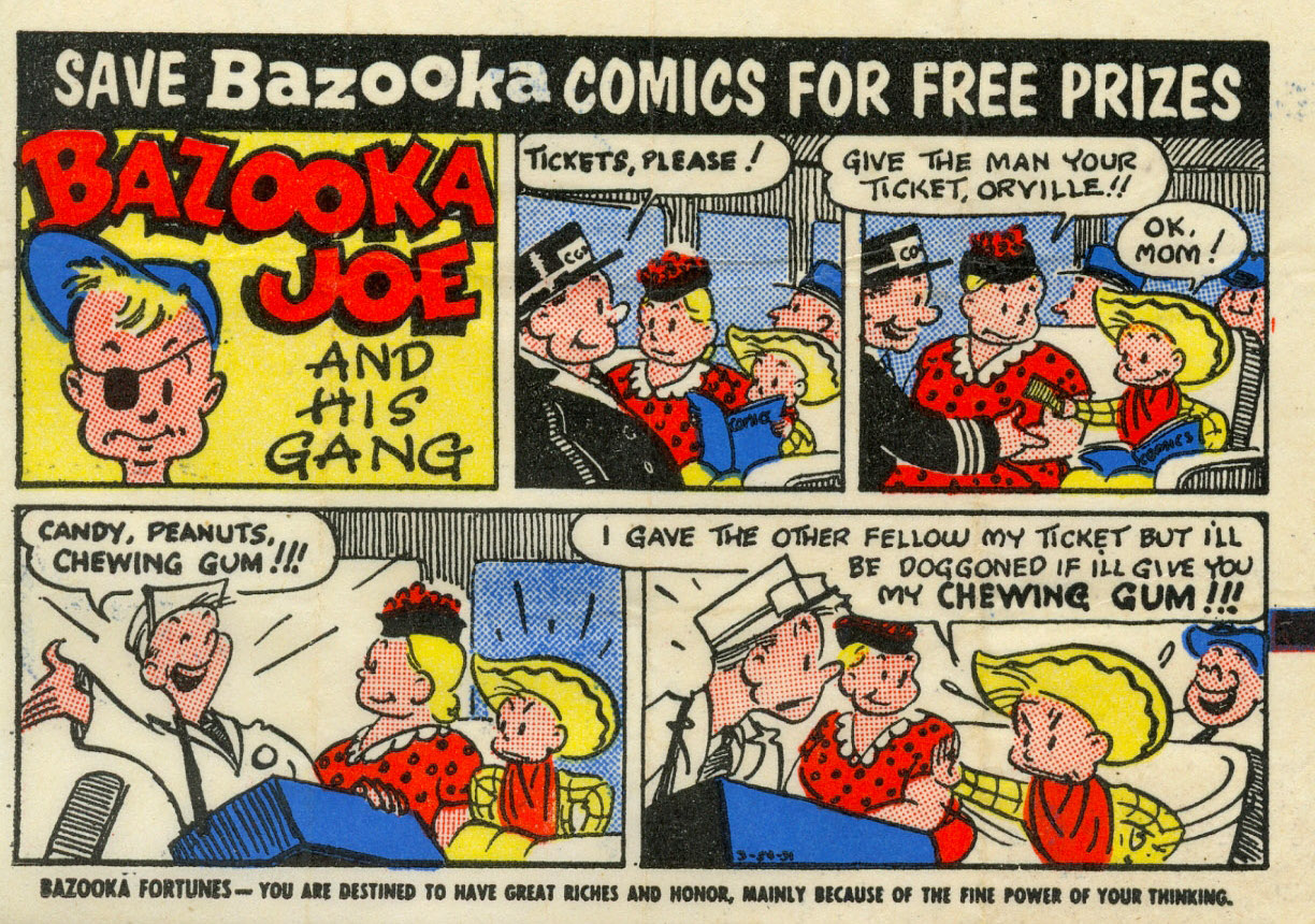 A full-color 1954 Bazooka Joe and his Gang comic about chewing gum.